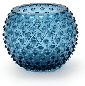 Sklárna Častolovice - Váza 12cm - Hobnail - Ananas - modrý kouř