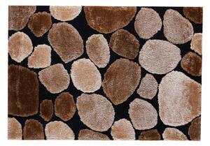 KONDELA Koberec, hnědá / černá, 80x150, PEBBLE TYP 2