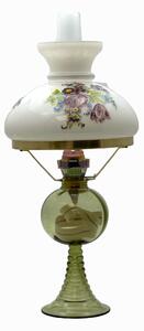 Sklárna Častolovice - Petrolejová lampa Květa - lesní zelená - komplet 5