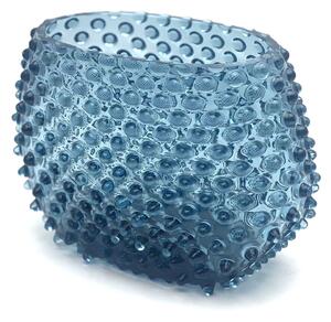 Sklárna Častolovice - Váza 15cm - Hobnail - Ananas - modrý kouř