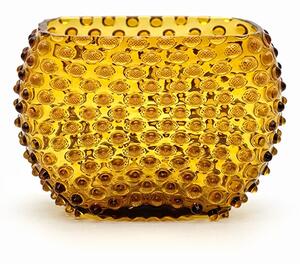 Sklárna Častolovice - Váza 15cm - Hobnail - Ananas - amber