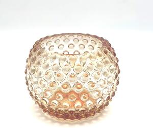Sklárna Častolovice - Váza 12cm - Hobnail - Ananas - meruňková