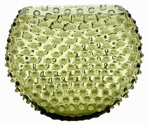Sklárna Častolovice - Váza 15cm - Hobnail - Ananas - lesní zelená