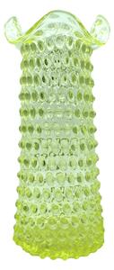 Sklárna Častolovice - Váza 28cm - Hobnail – Ananas – uranová žluť