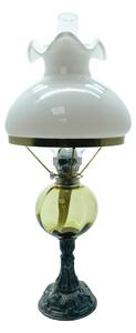 Sklárna Častolovice - Petrolejová lampa s cínovou nohou - lesní zelená