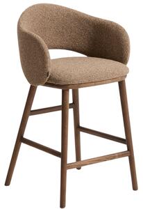 Kave Home Hnědá čalouněná barová židle Maina 66 cm