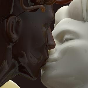 Malvis ® Tapeta smetanově čokoládová láska Vel. (šířka x výška): 144 x 105 cm
