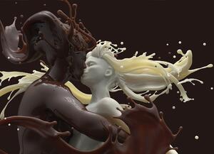 Malvis ® Tapeta smetanově čokoládová láska Vel. (šířka x výška): 144 x 105 cm