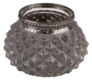 Skleněná čajová svíčka Houder Grey 11*8 cm – 11x8 cm