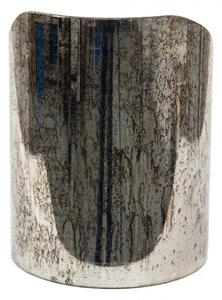 Skleněný stojánek na čajovou svíčku stříbrný 15*20 cm – 15x20 cm