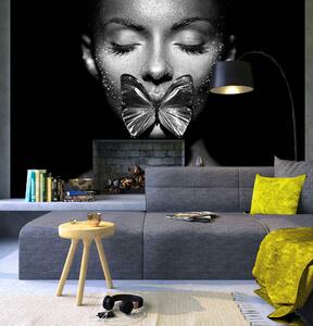 Malvis ® Tapeta Dívka s motýlem Vel. (šířka x výška): 144 x 105 cm