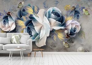 Malvis ® Tapeta Růže a motýl Vel. (šířka x výška): 288 x 200 cm