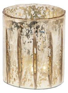 Zlatý skleněný svícen na čajové svíčky – 11x13 cm