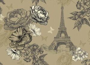 Malvis ® Tapeta Eiffelova věž květiny Vel. (šířka x výška): 144 x 105 cm
