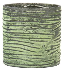 Šedo zelenkavý skleněný svícen na čajovou svíčku – 9x9 cm