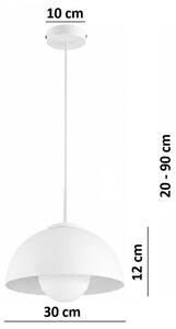 BRILAGI - Lustr na lanku COSMO 1xE27/60W/230V pr. 30 cm bílá