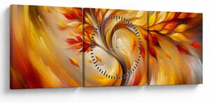 Obraz - Podzimní strom (s hodinami) (90x30 cm)