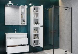 Kingsbath Bronx White 65 závěsná koupelnová skříňka se zrcadlem a LED osvětlením