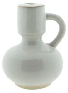 Béžový porcelánový svícen na úzkou svíčku Gerjen – 12x10x14 cm