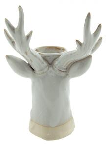 Béžový porcelánový svícen na čajovou svíčku Jelen Gerjen – 15x12x21 cm