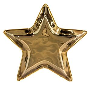 Zlatá keramická miska ve tvaru hvězdy Gold Star – 20x19x2 cm