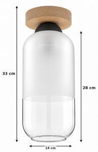 BRILAGI - LED Stropní svítidlo RETRO GLASS 1xE27/60W/230V pr. 14 cm dub/bílá