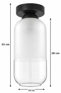 BRILAGI - LED Stropní svítidlo RETRO GLASS 1xE27/60W/230V pr. 14 cm černá/bílá