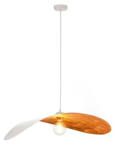 Lustr na lanku LEAF 1xE27/15W/230V bílá/měděná