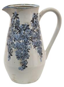 Béžový keramický džbán s modrými květy Marvela L – 2000 ml