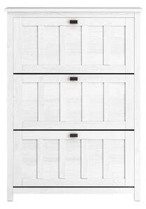 Sobuy Fsr162-W Sklápěcí Botník Úzký Botník Komoda Na Boty Vintage-Bílá 80X111X30 Cm
