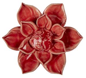 Keramická dekorace květina červená – 8x4 cm