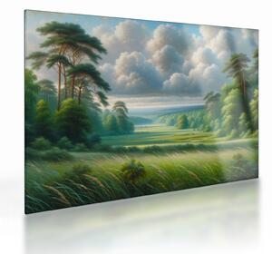 Skleněný obraz - Zelená krajina (70x50 cm)