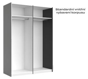 Skříň s posuvnými dveřmi 1,5x2,1 m (Dveře Grafit/Zrcadlo) série N Dominika