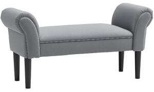 HOMCOM Lavice na postel, čalouněná lavice, sedací lavice, chodbová lavice do ložnice, nosnost až 130 kg, plátno, tmavě šedá, 102 x 36 x 51 cm | Aosom