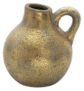 Zlatý keramický džbán z uchem a patinou Corlijn – 16x14x16 cm