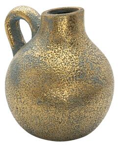 Zlatý keramický džbán z uchem a patinou Corlijn – 19x17x20 cm