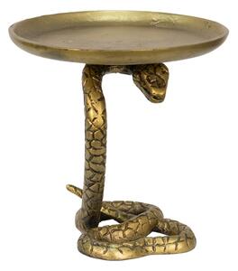 Bronzová antik dekorační mísa s hadem Snake Bronze – 21x24 cm