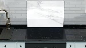 Allboards,Skleněná kuchyňská deska MRAMOR BÍLÝ 60x52cm - krájecí, ochranná deska,FC60x52_000017