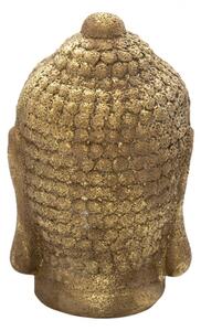 Zlatá keramická dekorace hlava Buddhy – 14x14x23 cm