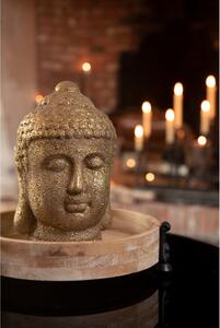 Zlatá keramická dekorace hlava Buddhy – 14x14x23 cm