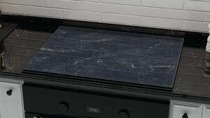Allboards,Skleněná kuchyňská deska MRAMOR ČERNÝ 60x52cm - krájecí, ochranná deska,FC60x52_000018