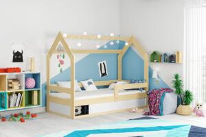 BMS Group Dětská postel domeček s úložným prostorem 160x80 borovice Barva výplně dvířek: Bílá