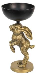 Dekorační kovová mísa s dekorací králíka Konijn Gold – 15x28 cm
