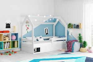 BMS Group Dětská postel domeček s úložným prostorem 160x80 bílá Barva výplně dvířek: Bílá