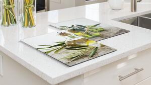 Allboards,Skleněná kuchyňská deska OLIVY 60x52cm - krájecí deska - ochranná deska,HC52x30_00001