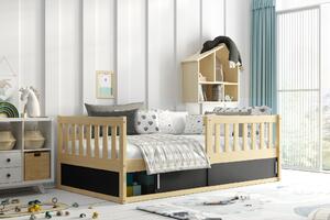 BMS Group Dětská postel s úložným prostorem SMART borovice 160x80 Barva výplně dvířek: Bílá