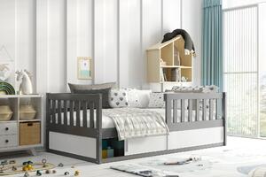 BMS Group Dětská postel s úložným prostorem SMART grafit 160x80 Barva výplně dvířek: Bílá