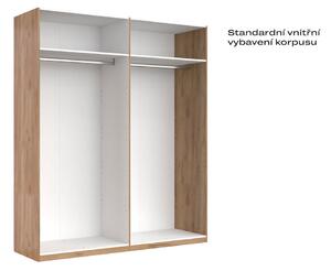 Skříň 4D bez zrcadel série N, dub kraft / bílá Asti