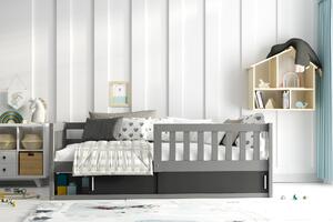 BMS Group Dětská postel s úložným prostorem SMART grafit 160x80 Barva výplně dvířek: Bílá
