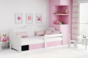 BMS Group Dětská postel s úložným prostorem JULIE 160x80 Barva výplně dvířek: Růžová